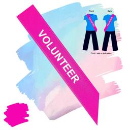 Volunteer Flo Pink-White Text Polyester Sash.jpg