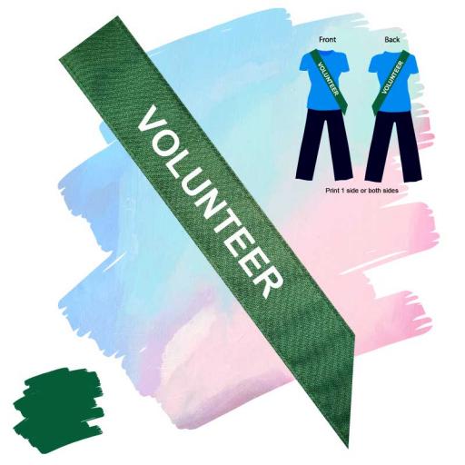 Bottle Green Polyester Sashes for Volunteers.jpg