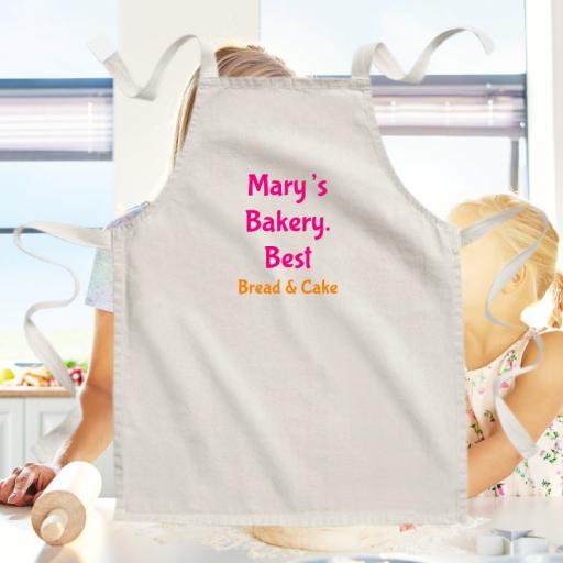 Kids Cotton Apron Printed Text Only