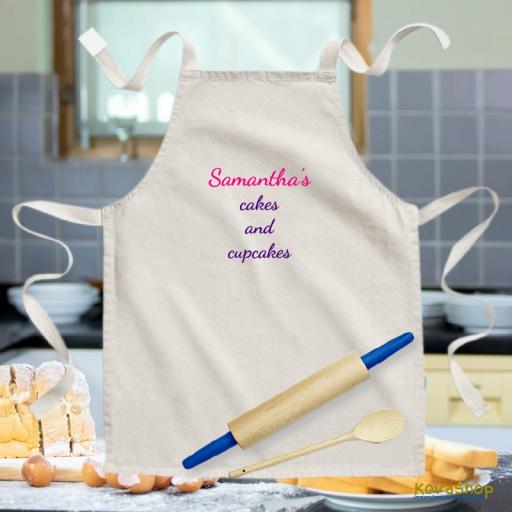 Adults Natural Cotton Apron Printed Text Only
