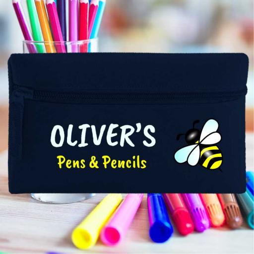 Personalised Pencil Case Bee Motif