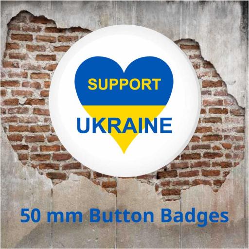 Ukraine Flag Pin Badge 50mm Dia