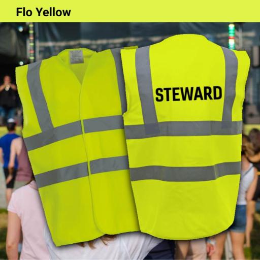 Hi Vis Safety Vests Printed Steward