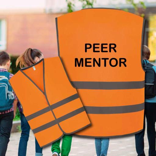 Kids Safety Vests Printed Peer Mentor