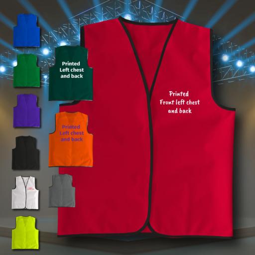 Non Reflective ID Vests - Printed Both Sides
