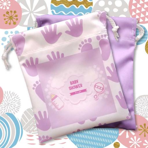 Personalised Lilac Drawstring Bag