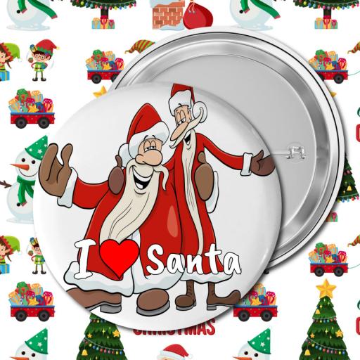 Merry Santa's 50mm Pin Badge