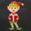 Santa's Little Helper- Boy Elf Button Badge Swatch